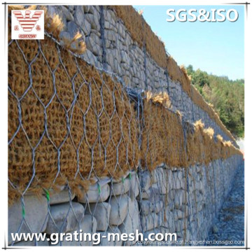 Cesta tecida galvanizada de Gabion / malha de aço de Gabion para paredes de retenção